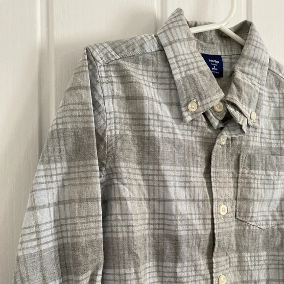 NWT babyGap Toddler Boys Plaid Shirt Gap Size 3 - Picture 2 of 5